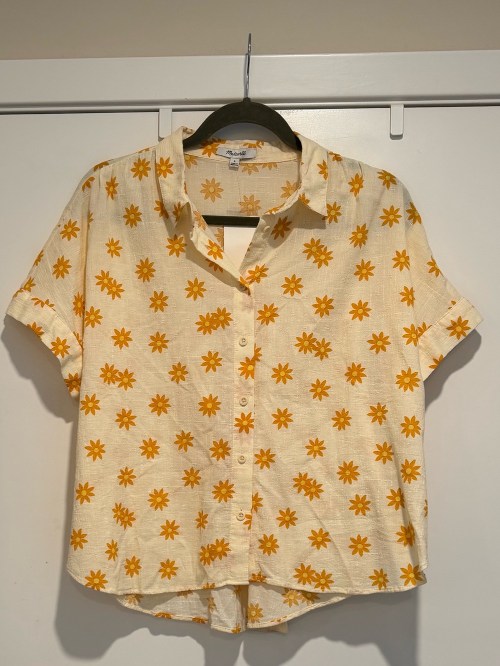 Women’s Madewell Short-sleeve Shirt in Yellow Floral Print